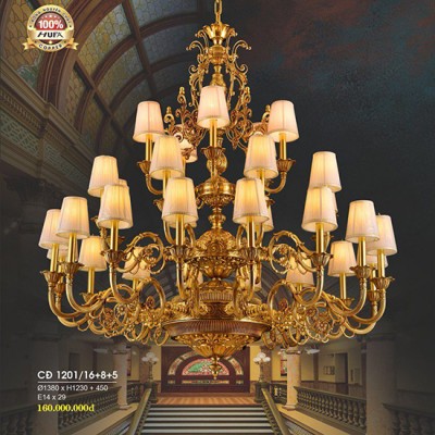 Đèn chùm đồng HUFA CĐ-1201/16+8+5