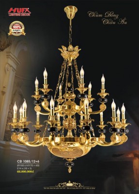 Đèn chùm đồng HUFA CĐ 1085/12+6