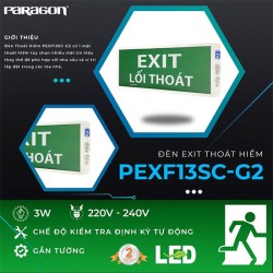Đèn thoát hiểm 1 mặt Exit PARAGON PEXF13SC-G2