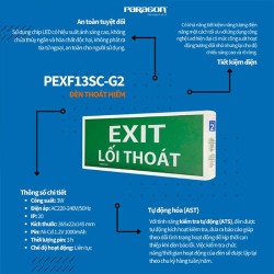 Đèn thoát hiểm 1 mặt Exit PARAGON PEXF13SC-G2