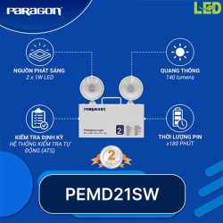 Đèn sạc khẩn cấp LED dạng mắt mèo 2 bóng Paragon PEMD21SW