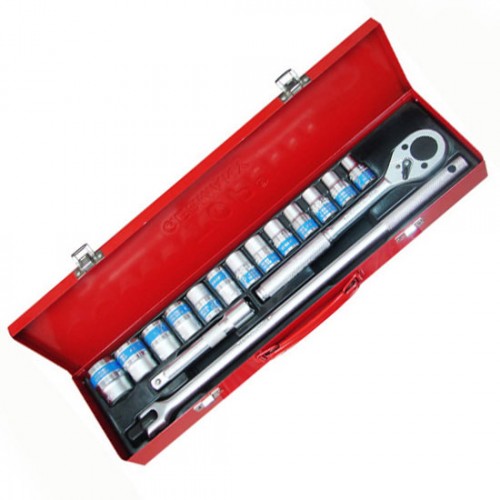 Bộ tuýp 17 chi tiết ½ inch hệ mét đầu tuýp lục giác TOP KW-S417B-1