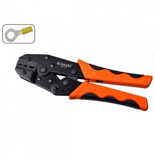 Kềm bấm đầu cosse tròn bọc nhựa 9"/225 Asaki AK-9120