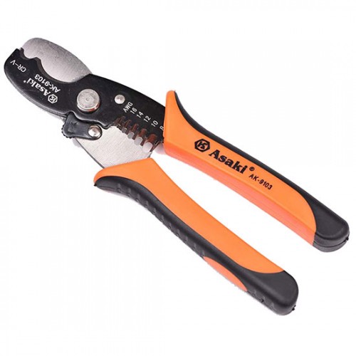 Kìm cắt và tuốt dây điện đa năng 175mm Asaki AK-9103