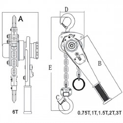 Pa lăng xích lắc tay 1000kg PAWELL LV100