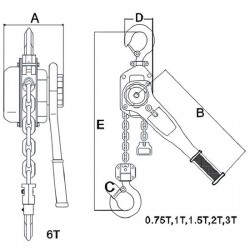 Pa lăng xích lắc tay 6000kg PAWELL LY600