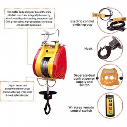 Tời cáp điện mini 160kg KONDO LES-160A