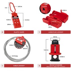 Bộ LOTO khóa điện và van cho bảo trì công nghiệp PROLOCKEY LK-TSK6A