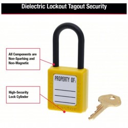 Khóa an toàn cách điện còng nylon 6mm Master Lock 406YLW