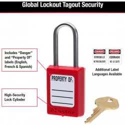 Khóa an toàn còng thép chìa khác nhau Master Lock S31RED-KD