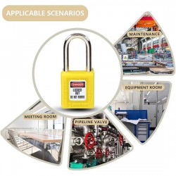 Khóa an toàn còng thép chìa khác nhau Master Lock 410YLW