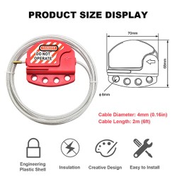 Khóa cáp thép có thể diều chỉnh 4mm PROLOCKEY CB01-4
