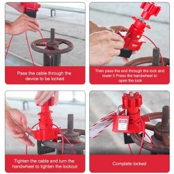 Khóa van cổng tay quay đa năng có cáp PROLOCKEY UVL03