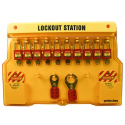 Trạm quản lý LOTO treo tường 10 móc PROLOCKEY LS02