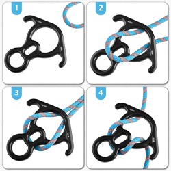 Dụng cụ hạ dây cứu hộ có tai khóa bằng nhôm hợp kim 40KN Adela AF-79