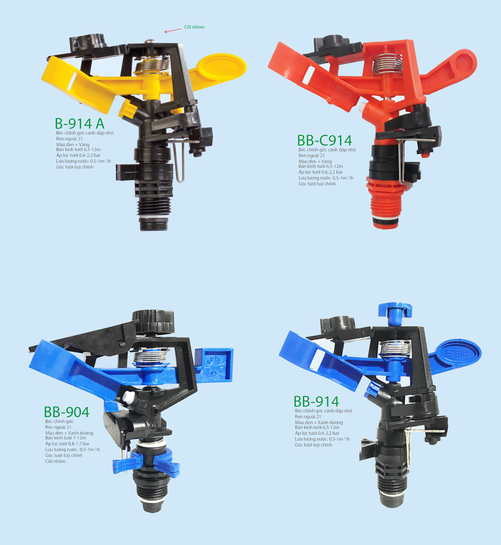 Béc chỉnh góc cánh đập nhỏ ren ngoài 21 BB 914 1