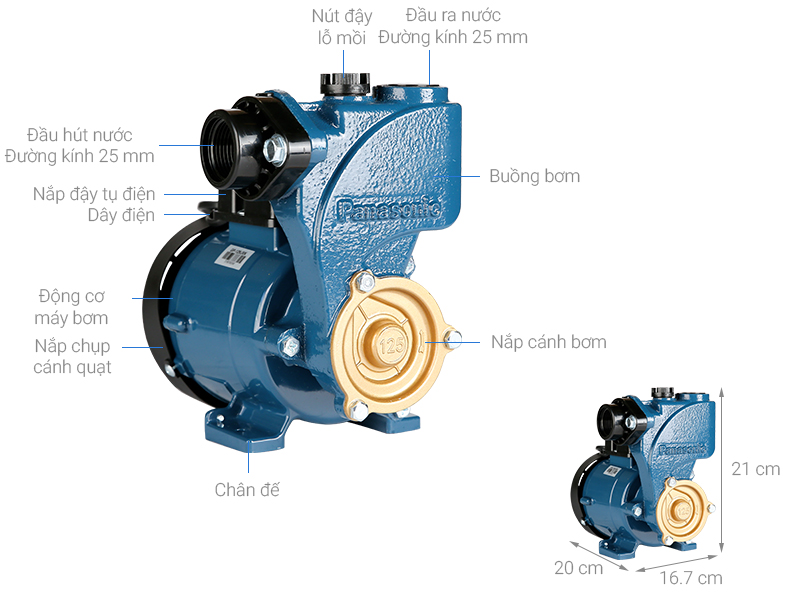 Máy bơm nước đẩy cao 125W Panasonic GP 129JXK SV5