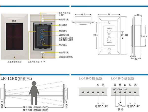 Beam báo trộm hàng rào 12m GARRISON LK 12HD 1