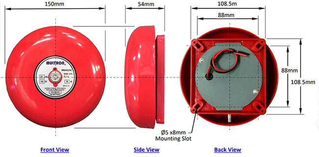Chuông báo cháy Multron MBA 624C 1