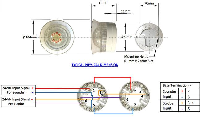 Còi báo cháy kết hợp đèn chớp Multron AVD C408W