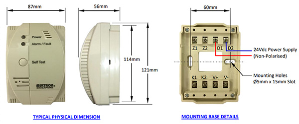 Đầu báo rò rỉ khí gas địa chỉ Multron I 9602LW