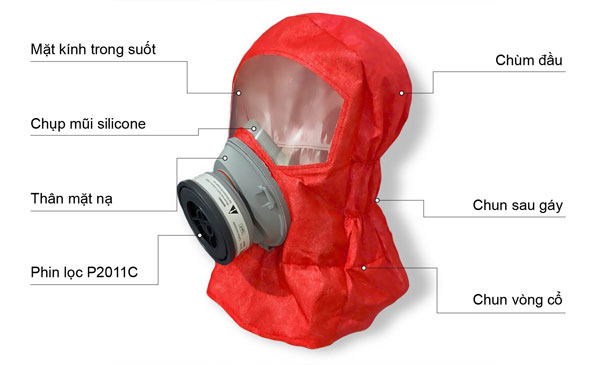 Mặt nạ phòng độc thoát hiểm khi có cháy nổ EFIRE EH60 3