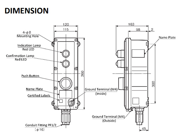 Nút Ấn Báo Cháy Thủ Công Chống Cháy Nổ Hochiki PDC 1 1