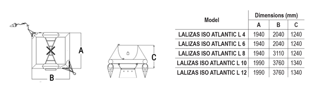 Phao bè cứu sinh tự bơm hơi LALIZAS ISO ATLANTIC L 1