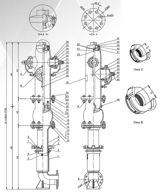 Trụ cấp nước PCCC DN125 ShinYi FHDF 0125