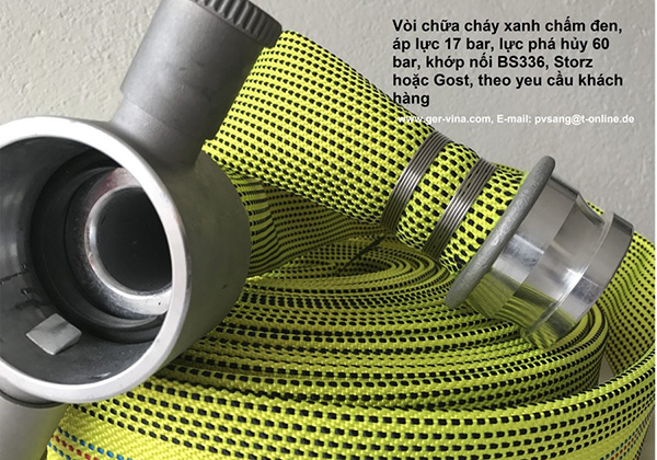 Vòi chữa cháy RIBBFLEX G KONTRAST xanh chấm đen 1