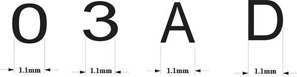 Bộ đóng chữ xuôi gồm 27 kí tự TOP YC 601 2