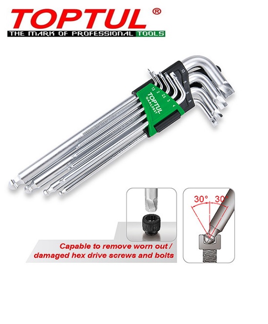 Bộ khóa lục giác 9 chi tiết TOPTUL GAAL0927 1