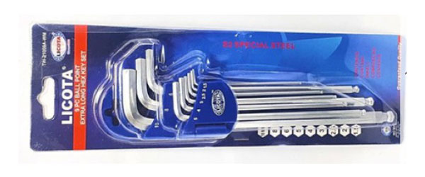 Bộ lục giác đầu bi 9 cây hệ mét Licota TW 21009A WM 1