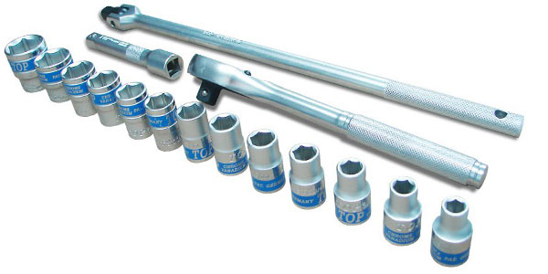 Bộ tuýp 17 chi tiết inch hệ mét đầu tuýp lục giác TOP KW S417B 1 1