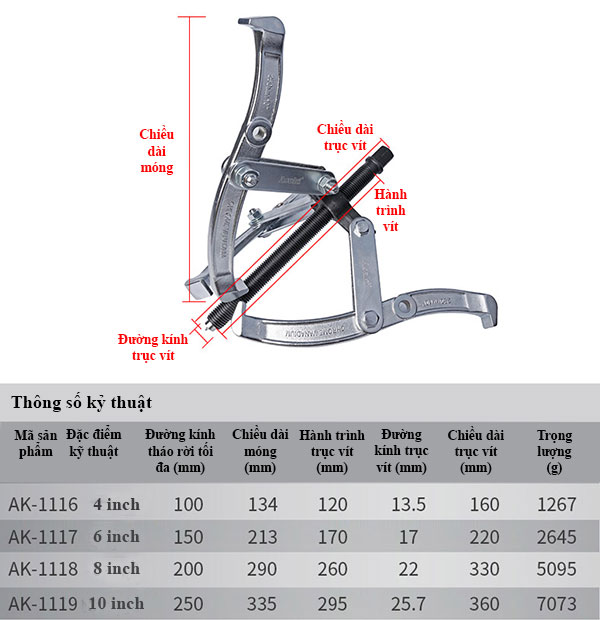 Cảo 3 chấu đa năng cao cấp 100mm Asaki AK 1116 2