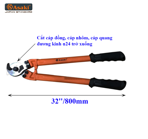 Kềm cắt cáp điện Asaki AK 8214