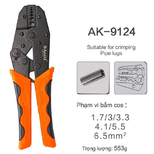 Kìm bấm đầu cosse nổi Asaki AK 9124 1