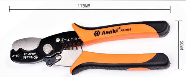 Kìm cắt và tuốt dây điện đa năng 175mm Asaki AK 9103 1