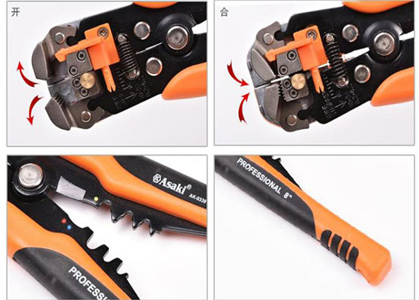 Kìm tuốt dây điện tự động đa năng 200mm Asaki AK 0339 2