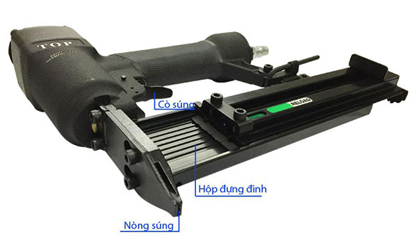 Máy bắn đinh thẳng F50 Bằng hơi Cao Cấp TOP PAN 10023