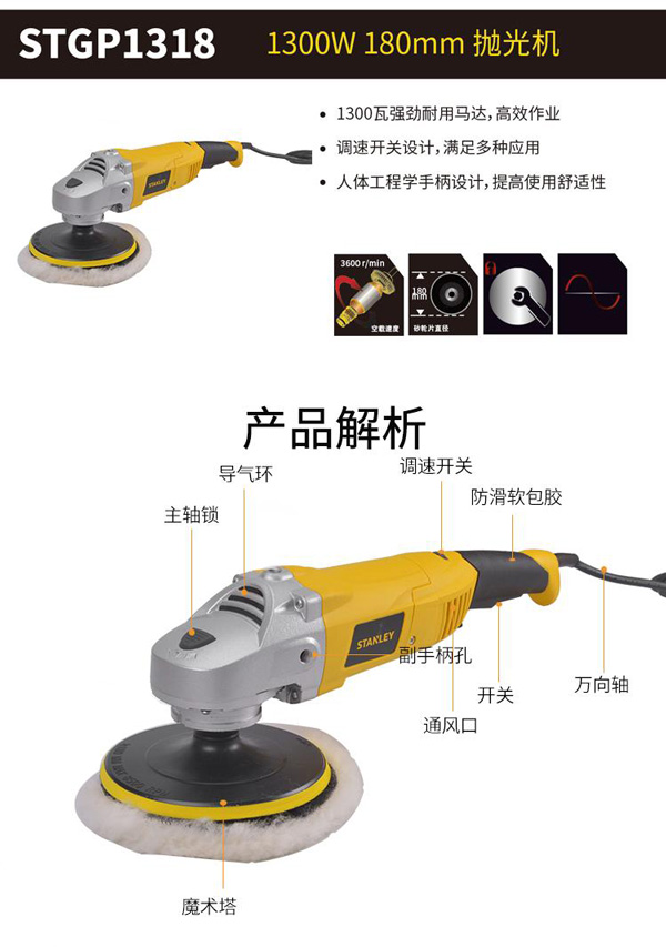 Máy đánh bóng 1300W STANLEY STGP1318 2