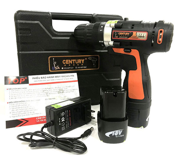 Máy khoan vặn vít dùng pin 18V Century HV KP18V 3