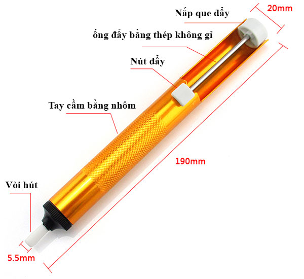 Ống hút chì hàn 190mm Asaki AK 9053 1