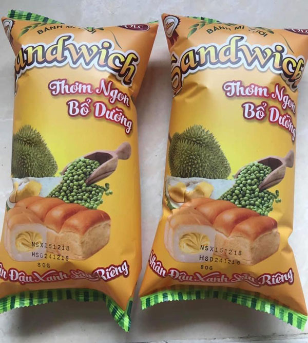 Sandwich nhân đậu xanh sầu riêng 80g