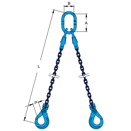 Bộ xích tải 2 chân tích hợp móc co ngắn xích YOKE XTB 1