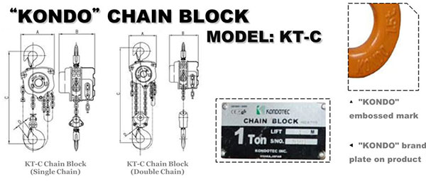 Pa lăng xích kéo tay Kondotec KT C 1