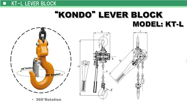 Pa lăng xích lắc tay Kondotec KT L 2