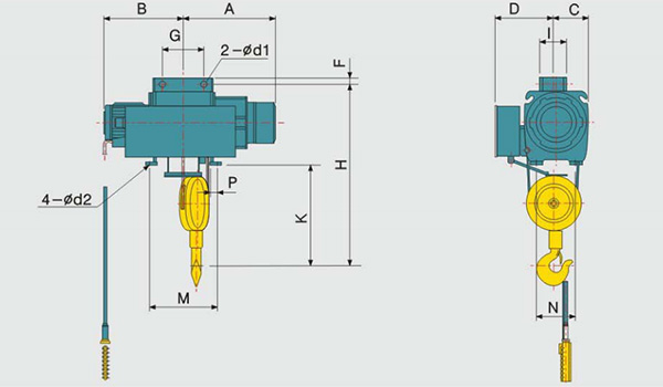 Palăng cáp điện cố định KUKDONG KDWS 1