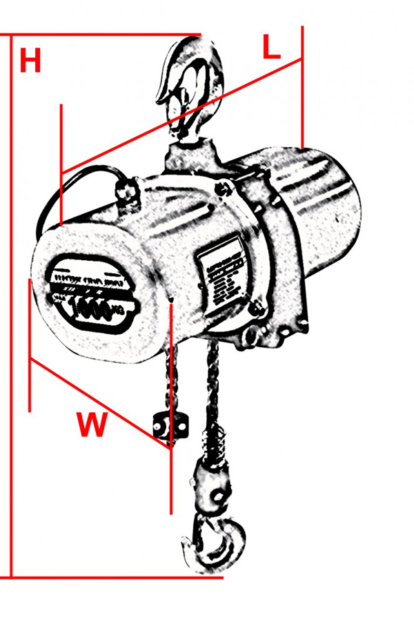 Palăng xích điện cố định 750kg DU 750 1
