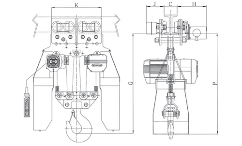Palăng xích điện cố định tải trọng lớn KUKDONG KD 2 3